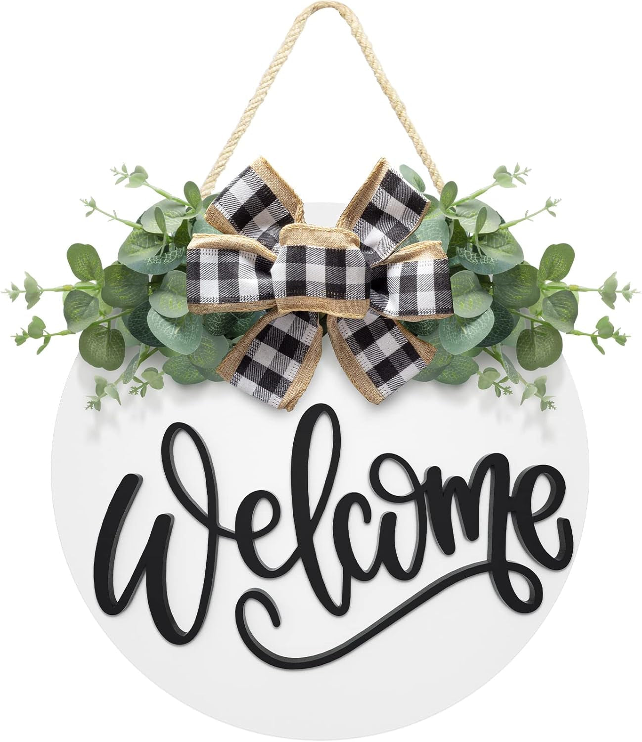 Welcome Sign for Front Door Door Decor Wreath Spring Decor Farmhouse Front Door Wreath Rustic Style - Home Decor Outdoor